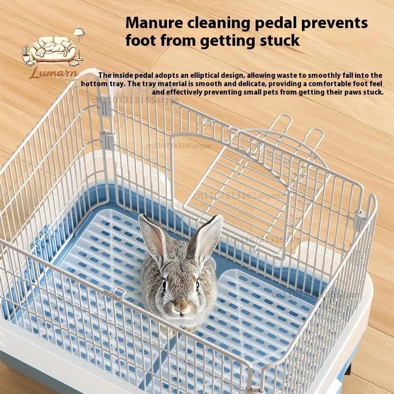 Large Villa-Style Indoor Rabbit Cage Anti-Spray Pet House for Dwarf Rabbits Guinea Pigs Chinchillas - Spacious And Comfortable