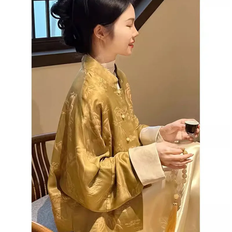 

Новый китайский желтый топ Jaet, женская мода, весна 2026, уникальный высококачественный топ на пуговицах, женская верхняя одежда