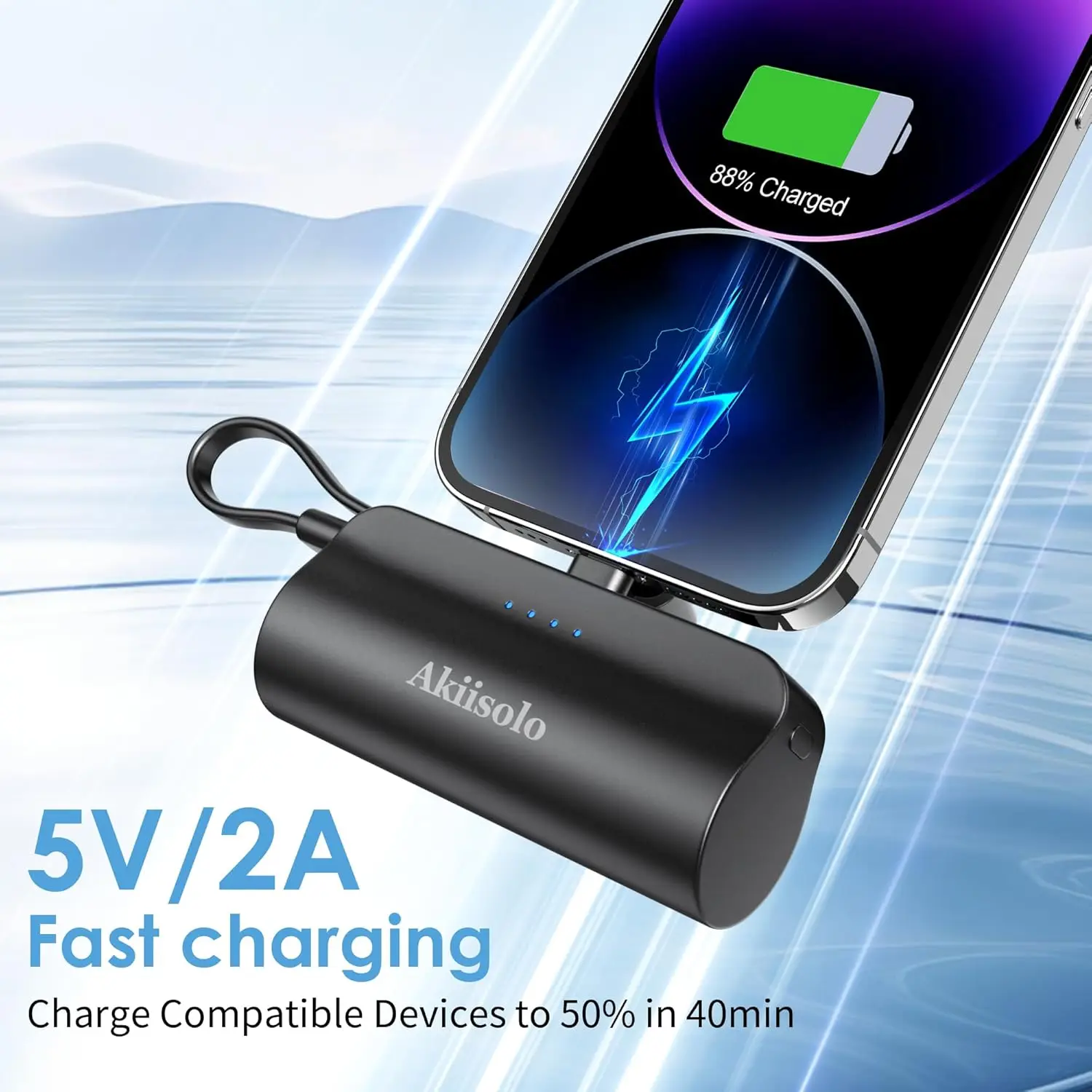 5000mAh MINI Portable Charger Power Bank For iPhone With Dual Infterface 5V 2A Phone Charger Battery Pack Fast Charging