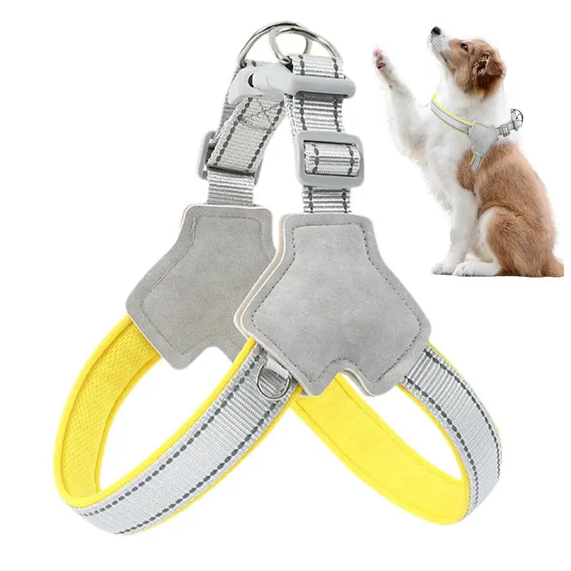 Dog Harness Adjustable Wear-Resistant Reflective Easy Control Handle Vest Harness Pet Products For Safe Night Walking and Hiking