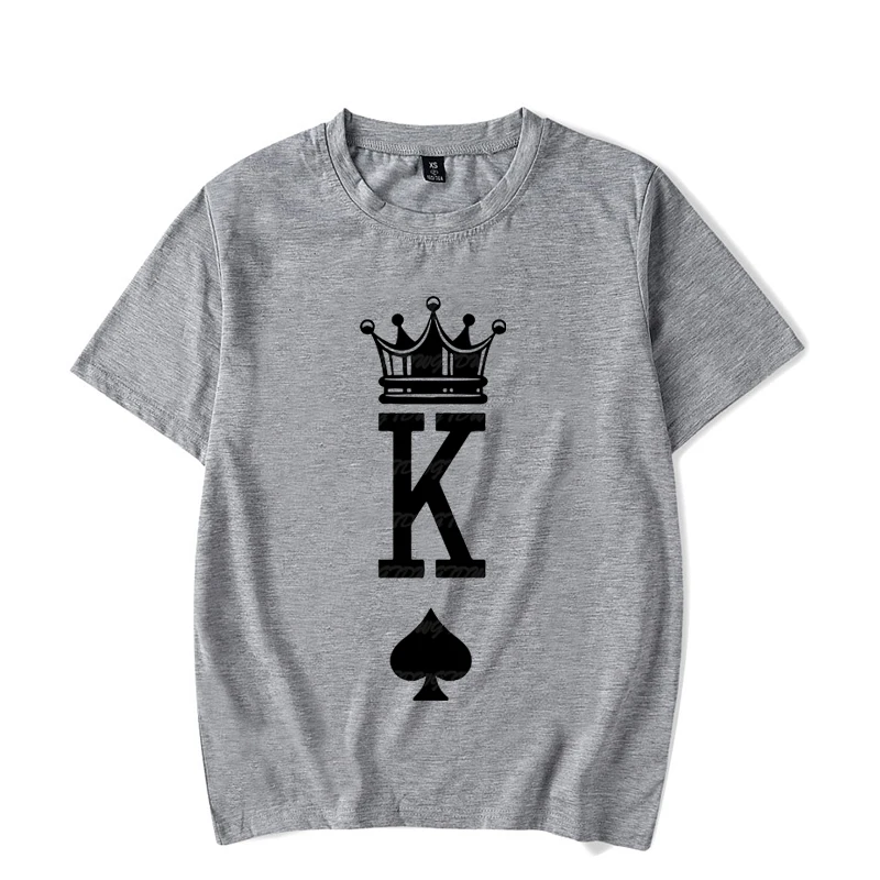 King Queen Crown Couple Matching Tshirt Men Women Valentine Lovers Shirt Fashon Trend Wife Husband Tee Harajuku Couple T Shirt