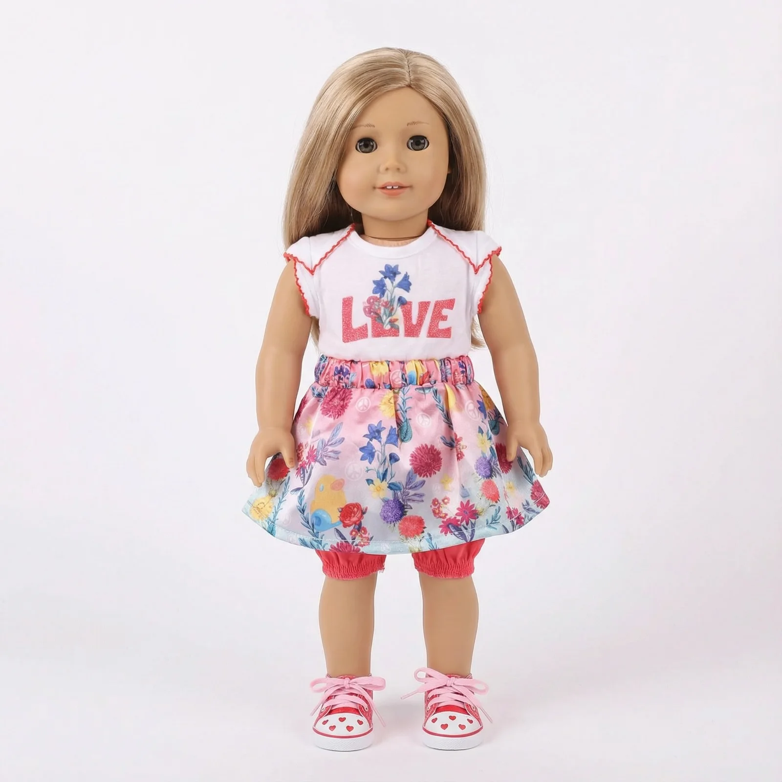 1 conjunto de vestido flor de primavera para 43 cm, bebê nascido, boneca reborn, acessórios de roupas, boneca de 18 espaços, brinquedos para meninas, nossa geração nenuco