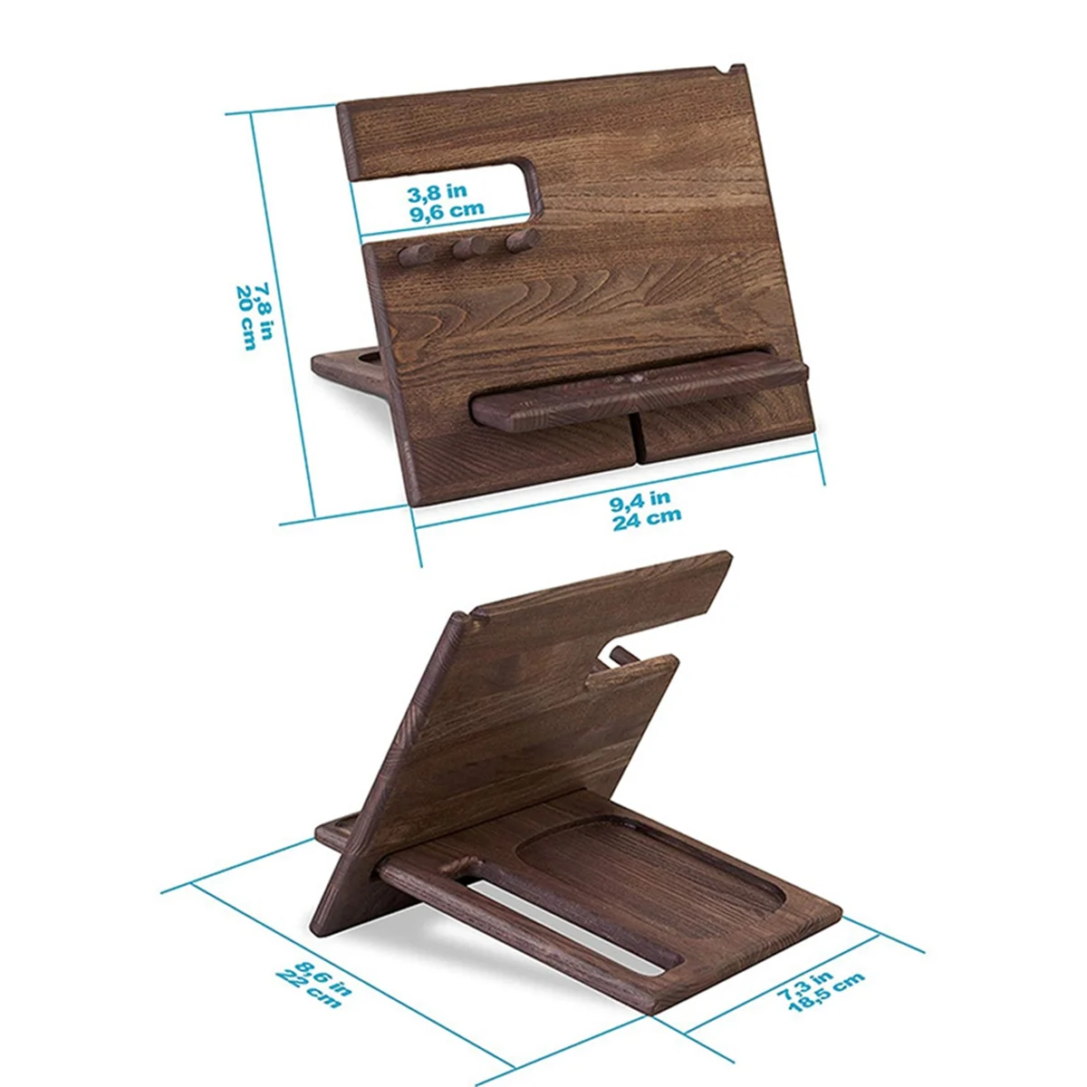 

Wooden Phone Stand Docking Station Nightstand Organizer Valet Tray for Men Birthday Gift for Husband, Dad