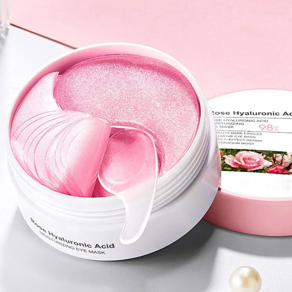 Masque pour les yeux à l'acide hyaluronique de rose, poches hydratantes pour la peau, soin éclaircissant, anti-déformable, nourrit les yeux foncés, U1A2, 30 paires