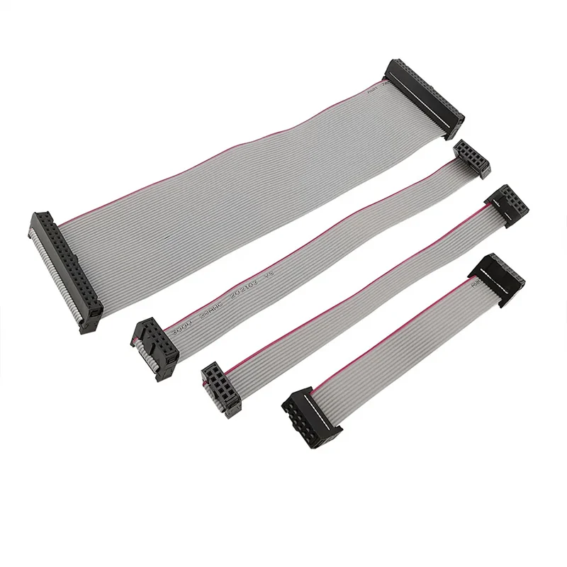 1Pcs 2.54mm Pitch JTAG ISP Gray Flat Ribbon Data Cable FC-6/8/10/12/14/16/18/20/24/26/30/34/40/50 Pin FOR DC3 F/F IDC Box Header