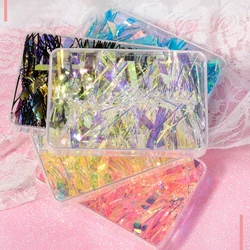 Women Nail Art Aurora Sticker Strip Glass Paper Web Celebrity Mirror Box Glass Sticker Ladies Nail Care