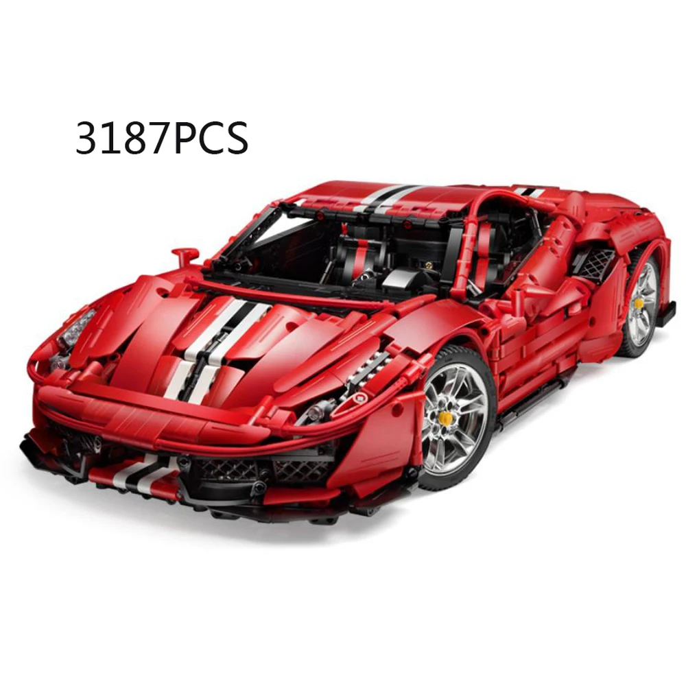 

Technical Building Block Horse 1:8 Scale Horse Italian 488 Radio 2.4ghz Remote Control Vehicle Bricks Toy Rc Super Sport Car