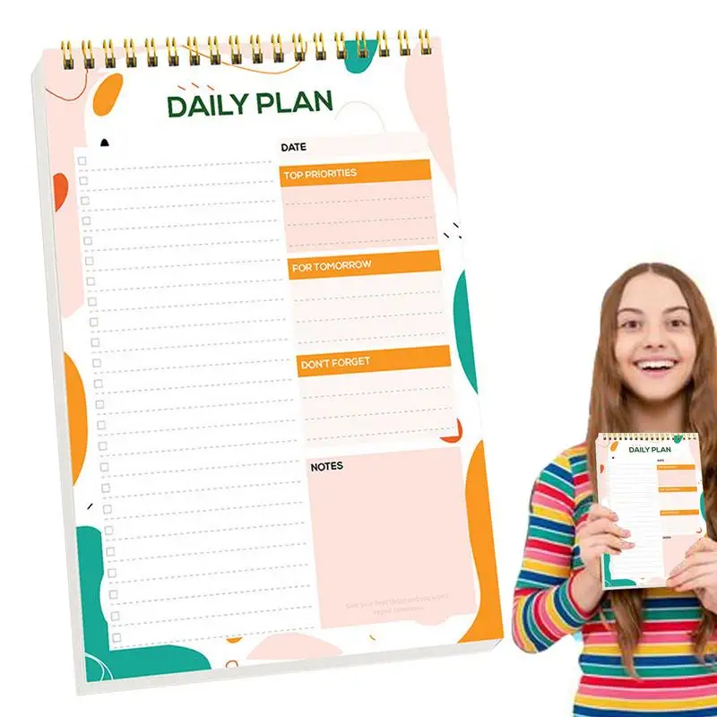Günlük Program Planlayıcısı Yırtma Sayfaları Yapılacaklar Listesi Not Defteri Öğrenciler İçin Günlük Organizatör Spiral Günlük Planlayıcı Not Defteri İş Ve