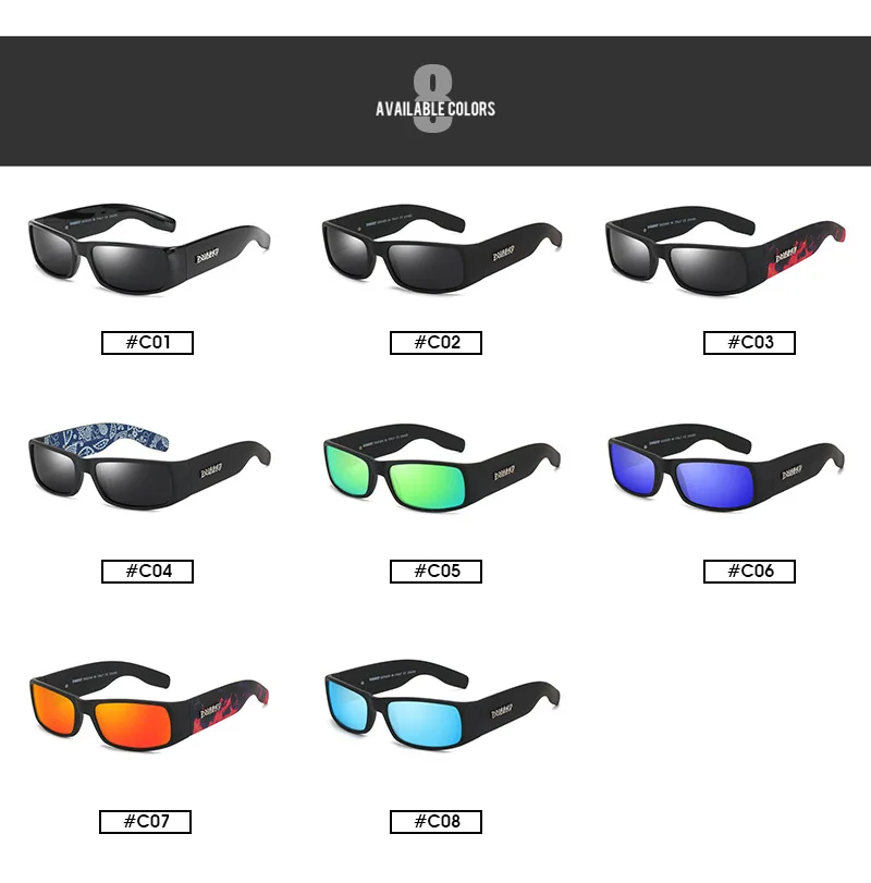 DUBERY Vintage-Sonnenbrille, polarisierte Herrenbrille für Herren, schwarz, quadratisch – Detail 2