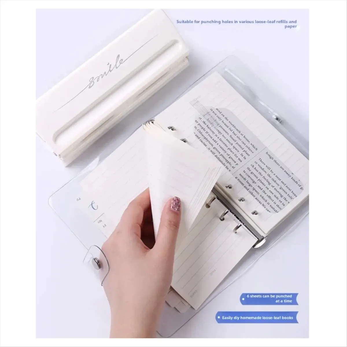 COFA  9170 Adjustable Hole Punch Machine 6-Hole Distance Adjustable Paper Hole Puncher Binder Inner Page Hole Punch