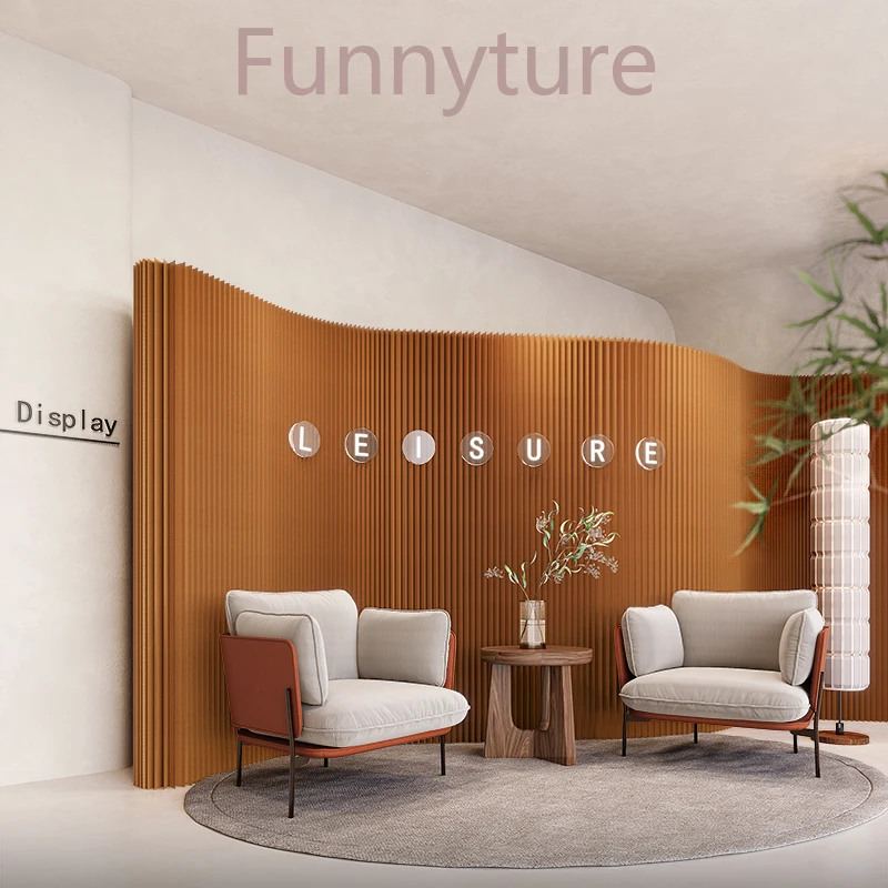Simple Folding Paper Screen Room Divider Panel for Living Room Office Salon Mobile Live Background Easy-to-Use Privacy Solution