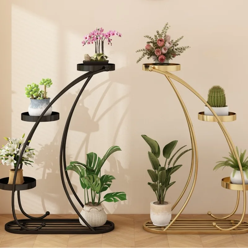 

Luxury Plant Stand Modern Iron Flower Shelf for Indoor & Balcony Multi-Level Display Rack for Succulents Space Saving Home Decor