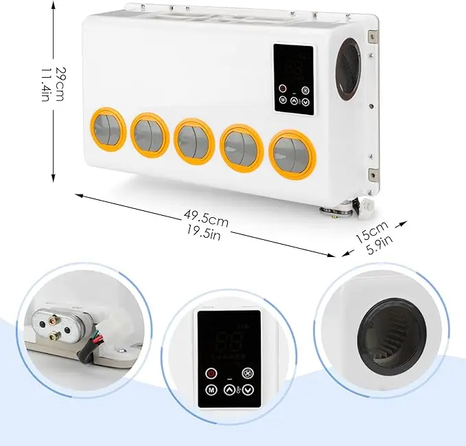 TELCOOL 12V Wall-mounted Electric Air Conditioning Kit for Trucks, Motor Homes, Vans, Buses, Excavators, Agricultural Vehicles view 3