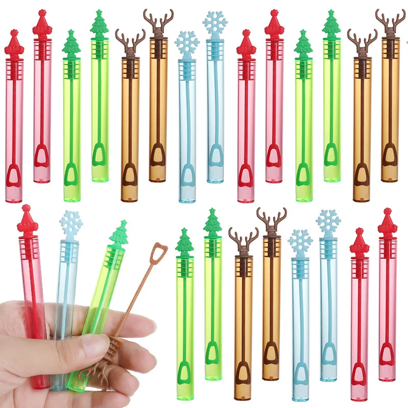 12PCS Weihnachten Blase Flasche Set Nette Schneeflocke Rentier Für Weihnachten Dekoration Navidad Neue Jahr Party Gefälligkeiten Kinder Geschenke 2026