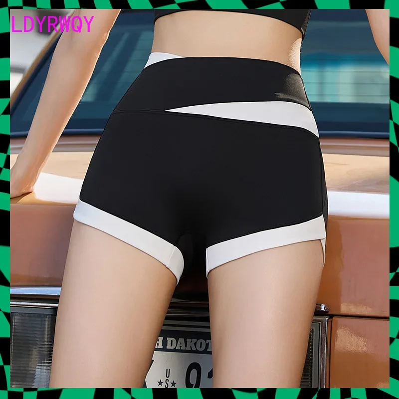 Summer New High Elastic Tight Nude Three Point Hip Lift Training Running Fitness Yoga Sports Shorts