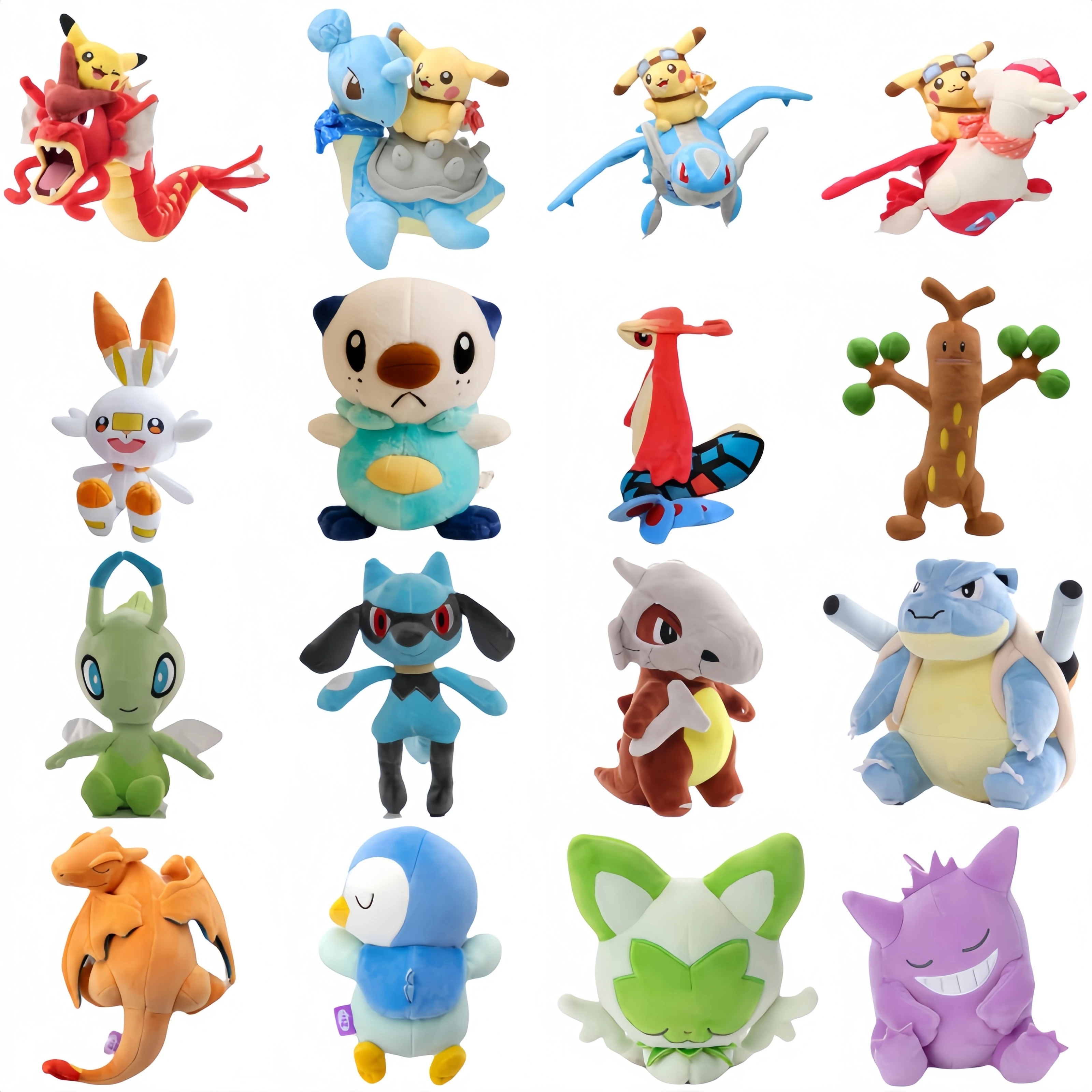 

Милые плюшевые игрушки с покемонами Cubone Lapras Latias Oshawott Gengar Milotic Пикачу Gyarados, плюшевые игрушки Sudowoodo Peluche, куклы Kid