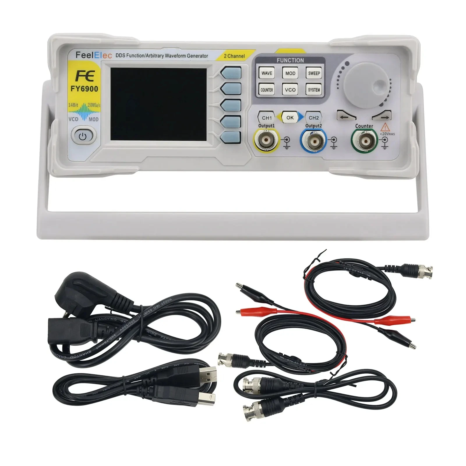 FY6900 DDS Signal Generator 20/30/50/60/80/100MHz Dual-CH Arbitrary Waveform With Source Frequency Counter For Signal Generators