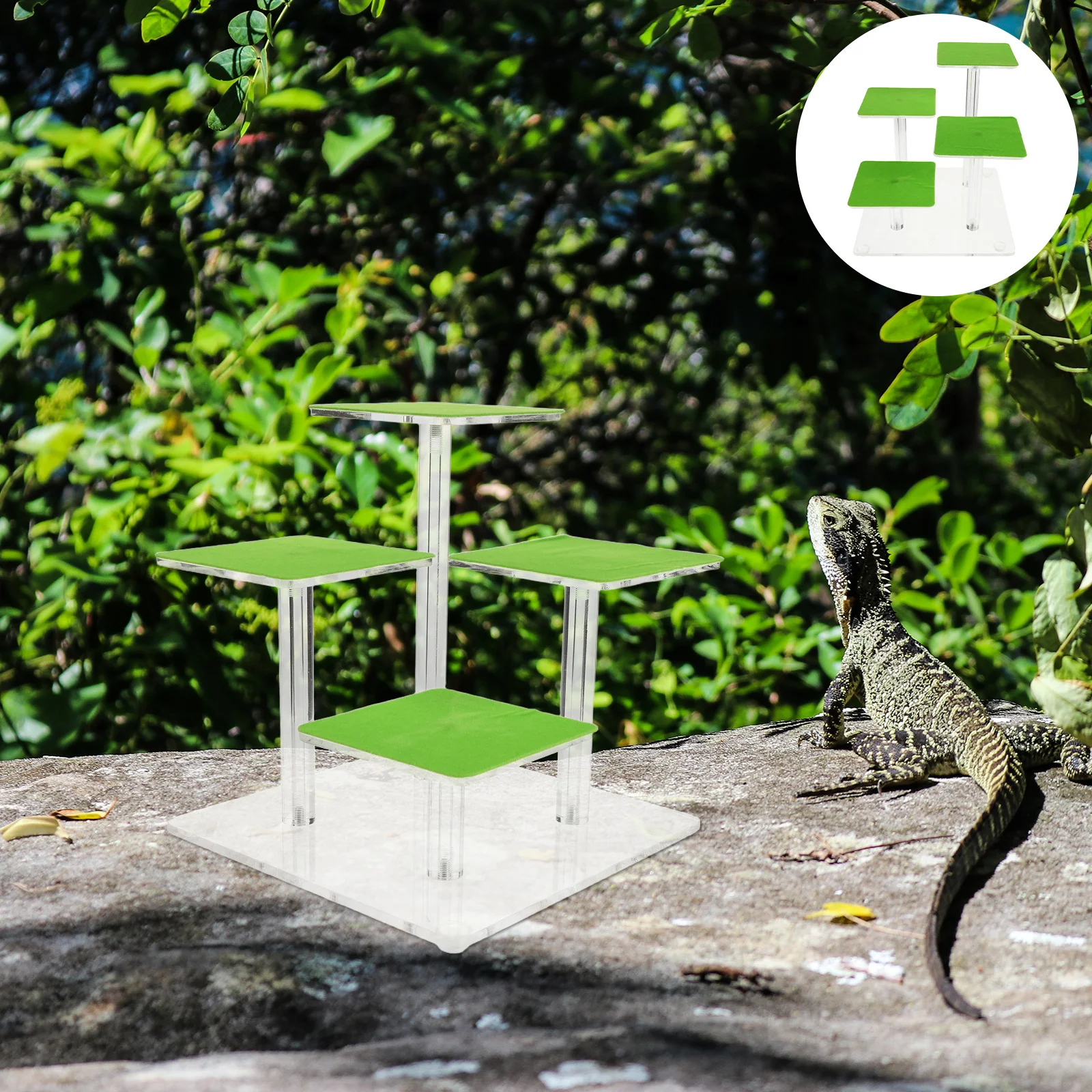 

Reptile Terrarium Ornament Multi-Tier Climbing Platform For Gecko Lizard Tortoise Bearded Dragon Basking Ramp Habitat