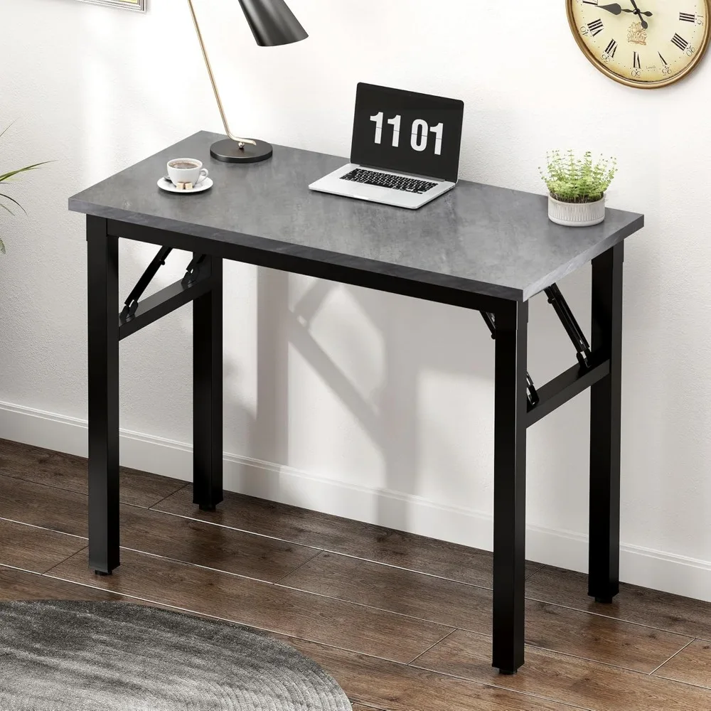 Folding Computer Desk - 31.5 Inch Foldable Office Writing Work Study Kids Student Teacher Home Bedroom Table for Small Space, G