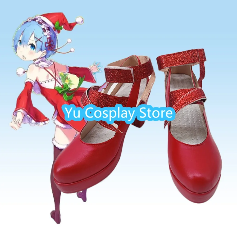 Yu Cosplay Store Zero Rem Christmas Cosplay Shoes Anime Cosplay Shoes Boots Halloween Costumes Props