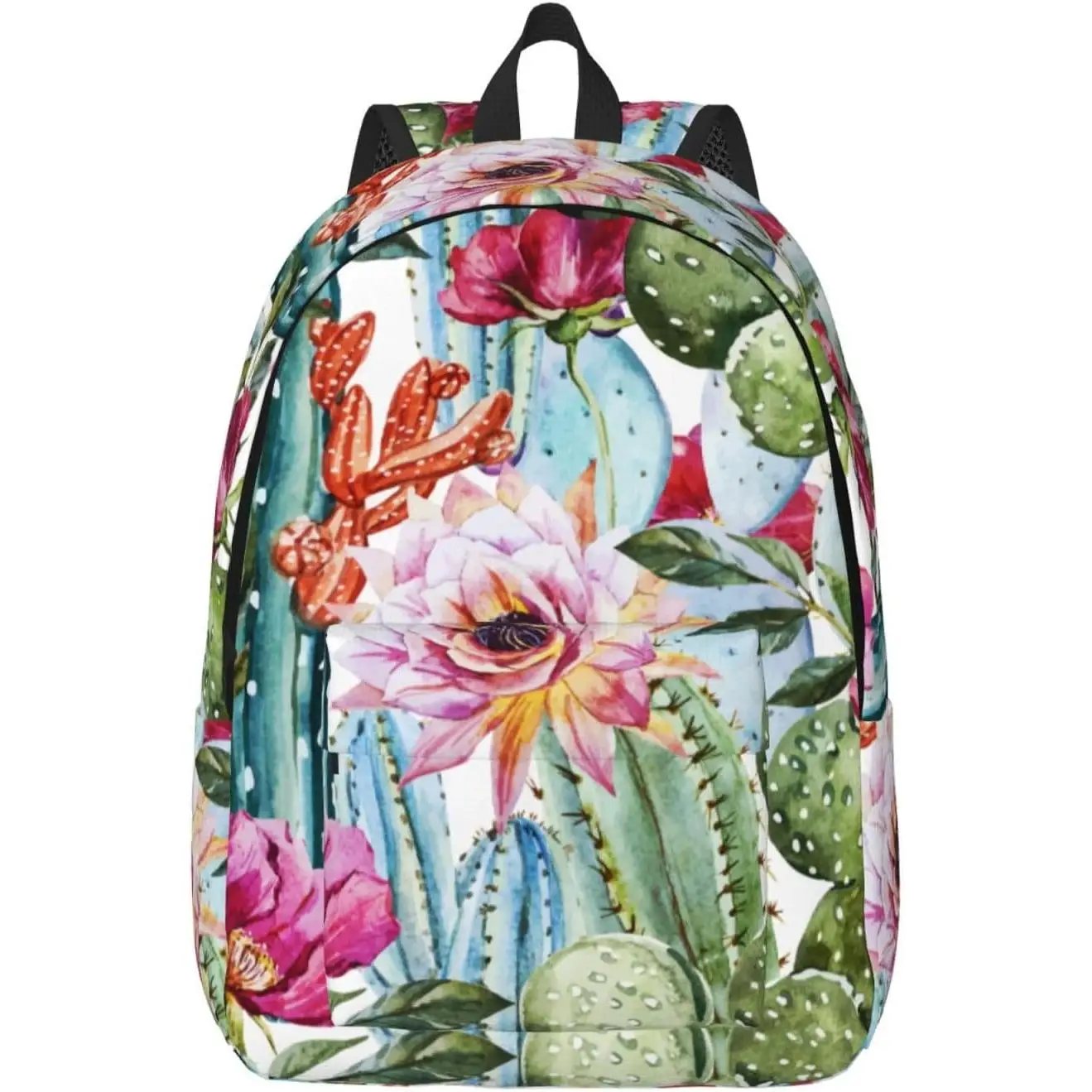 

Cactus Floral Backpack for Girls Boys Women Lightweight Canvas Bookbag Casual Daypack for Travel Outdoor Camping, 17 Inch