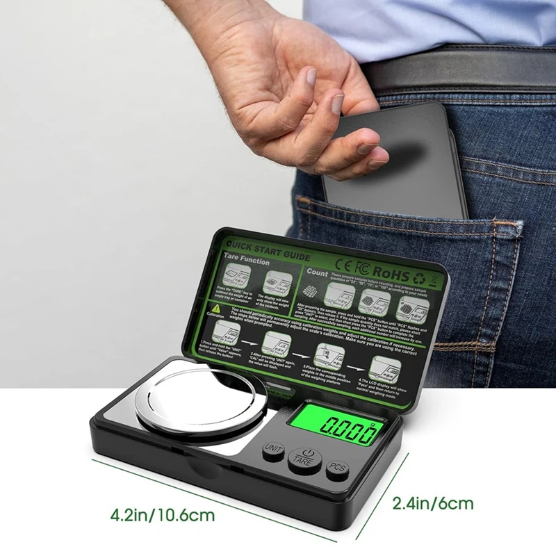 

Digital Milligram Scale, 50g Precision Scale with 0.001g Accuracy, Mini Jewelry Scale for Gold, Powder, Medicine-A21I