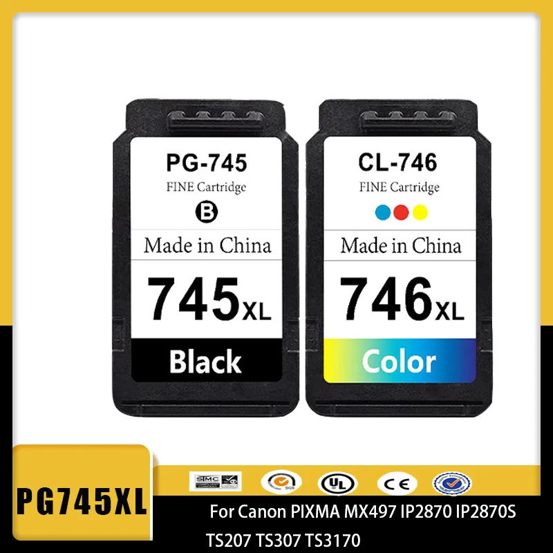 Vilaxh 745XL 746XL PG745 CL746 for canon ink cartridge PG 745 CL 746 XL for Pixma MG2470 MG2570 MG2970 IP2870 IP2872 Printer