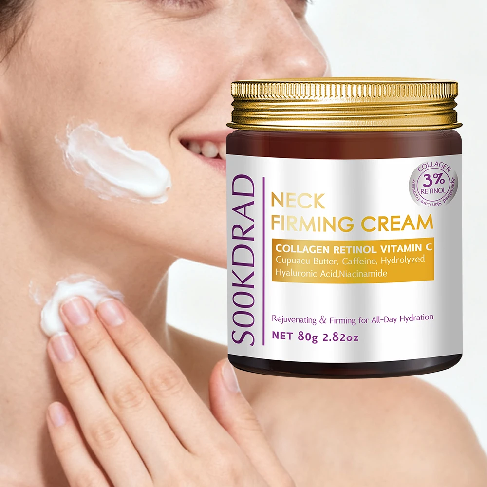 Firming face and neck cream, containing hyaluronic acid, niacinamide, panthenol, glycerin, collagen and retinol
