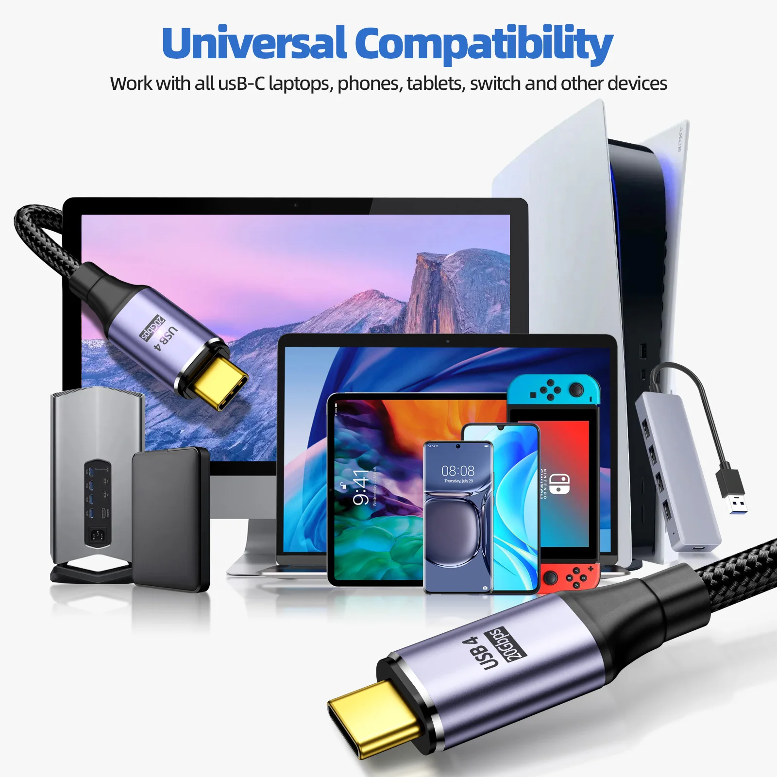 Pd 100w 5a cabo magnético de carregamento rápido usb tipo c para tipo c usb4.0 20gbps 8k @ 60hz cabo de dados para macbook pro ar xiaomi samsung