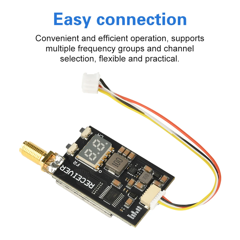 1080 ~ 2200MHz RX1264-CPB Modul Transmisi Gambar FPV Nirkabel 1.2G 64CH FM Analog Sensor Transmisi Audio dan Video Nirkabel