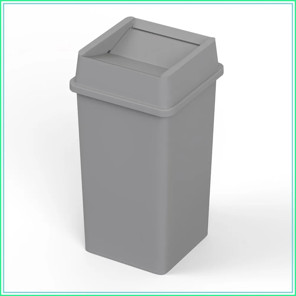 35 Gallon Blue Square Commercial Trash Can with Lid for Outdoor Office Restaurant School Kitchen