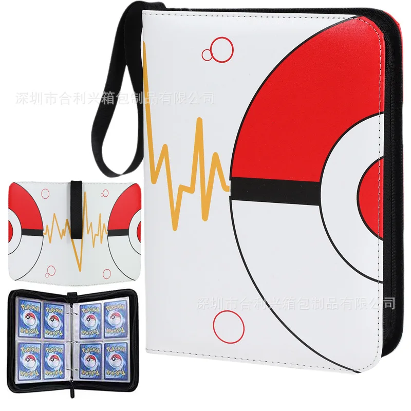 New 400pcs Pokemones Card Collection Album Binder Card Album Collection Book Cartoon Pu Zipper Photo Album File Peripheral Toy
