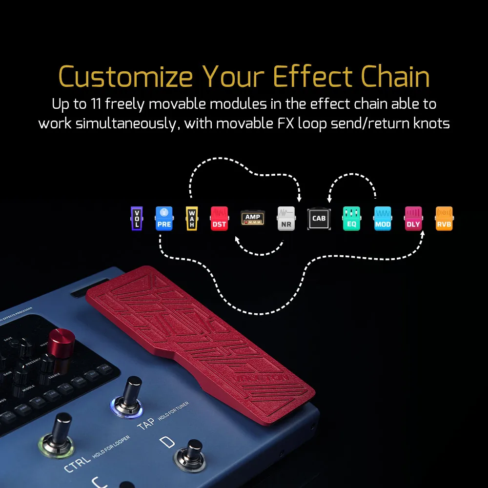 VALETON 10 주년 기념 GP-200X 기타 베이스 앰프 모델링 IR 시뮬레이션 멀티 효과 FX 루프 MIDI 표현 페달 선물