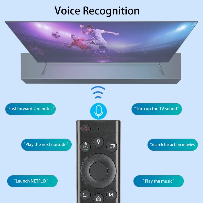 BN59-01385A لاستبدال جهاز التحكم عن بعد الصوتي الشمسي Samsung مع أزرار NETFLIX PrimeVideo، لتلفزيون Samsung الذكي بإطار Samsung