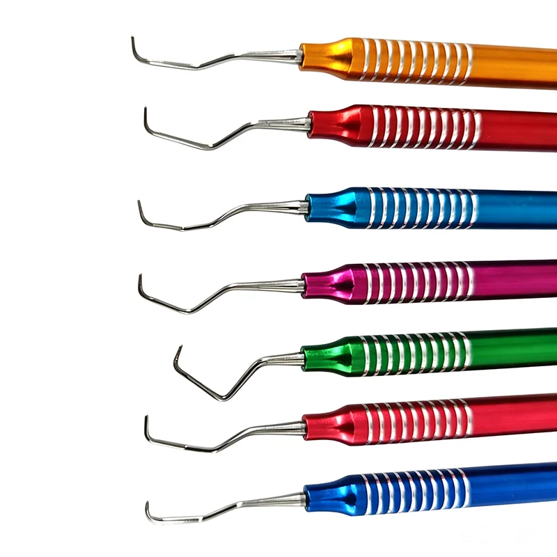 7PCS Color Dental Gracey Curettes Set Dentistry Scaler Set Periodontal Teeth Clean Removing Tooth Calculus Scraper Tool view 3