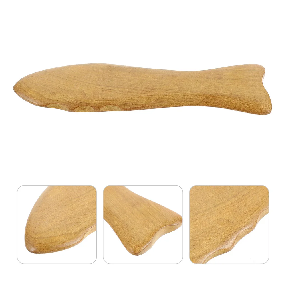 

2Pcs Fish-Shaped Wooden Guasha Board Deep Massage Skin Relief Muscle Tension Pain Relief Tool for Neck Shoulder Back Head Foot
