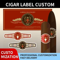 Custom High Quality Gold Printing Logo Cigar Band Label Embossing Packaging Label Sticker