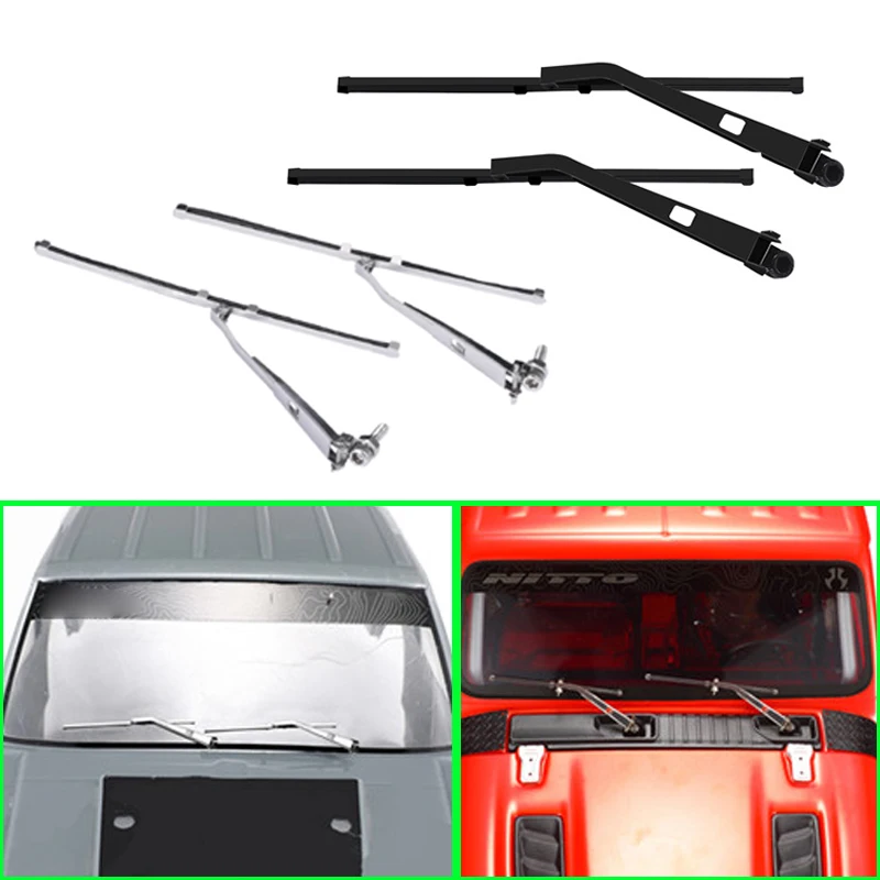 1 Pair Metal Windshield Wiper for 1/10 RC Crawler Car TRX4 Defender G500 TRX6 G63 SCX10 90046 D90