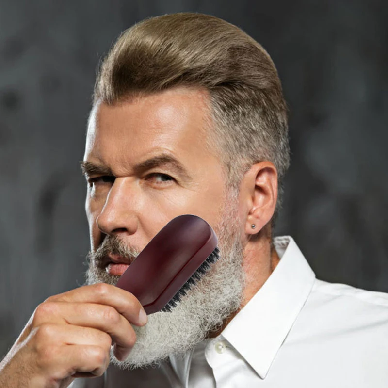 Picture 7: Hair Brush Wood Handle Boar Bristle Beard Comb Styling Detangling Straighten Brown Boar Bristles Massage Comb