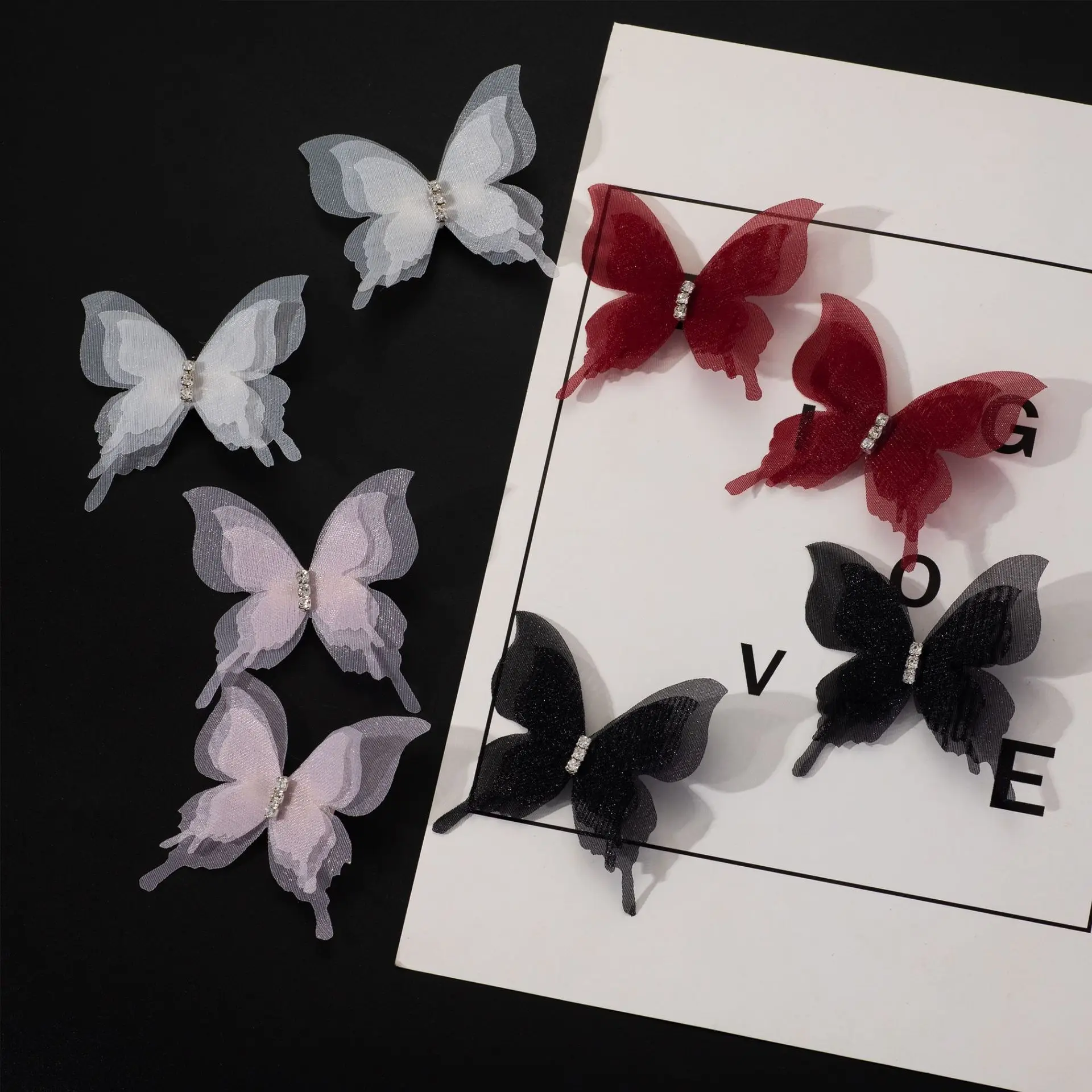 

2pcs Cute Three-layer Mesh Butterfly Hairpin Cover Decorated With Sweet Retro Hair Accessories Hanfu Hair Accessories Gifts