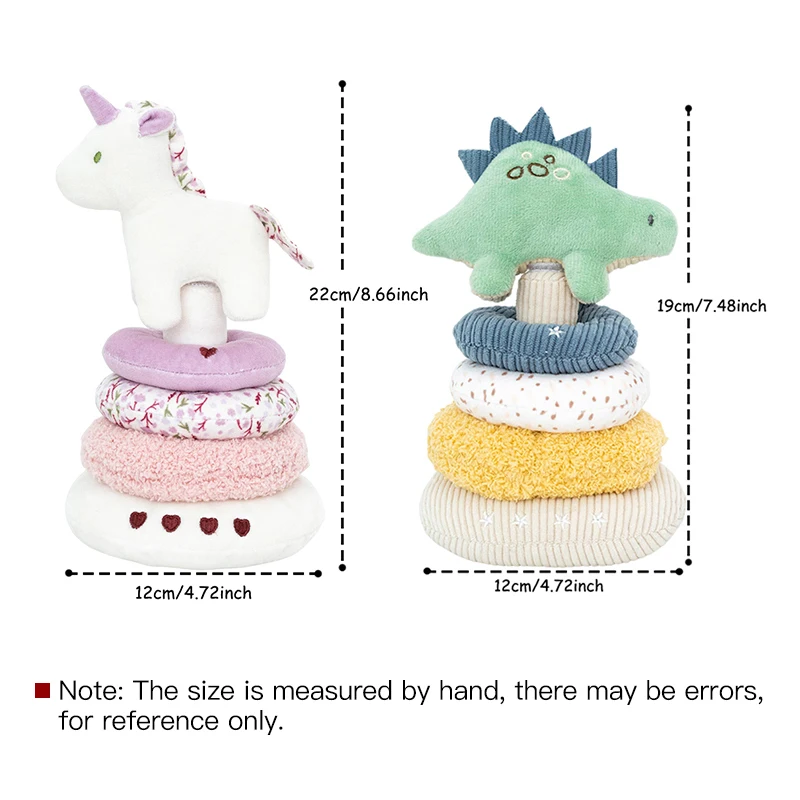 Jouet à empiler en peluche licorne pour bébé, cadeaux pour garçons et filles, encourage le développement sensoriel, jouets de dessin animé pour tout-petits, jouet de jeu à empiler doux