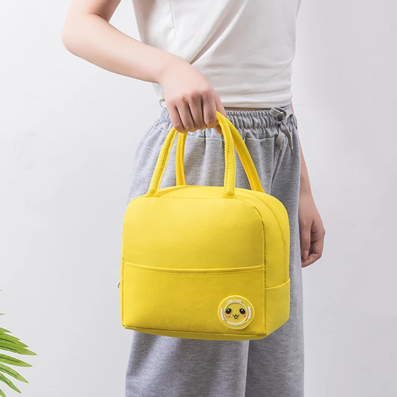 Маленькая термосумка для обеда для женщин, портативная сумка-холодильник для работы, детская школьная герметичная сумка для ланча с застежкой-молнией