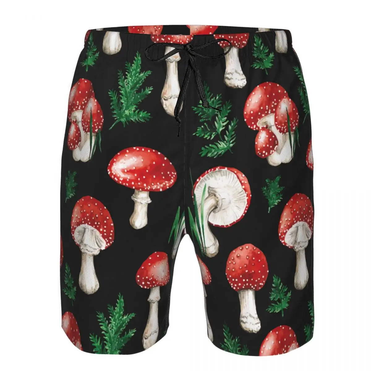 Mens Swimming Shorts Swimwear Watercolor Red Mushroom Men Trunks Swimsuit Beach Wear Boardshorts