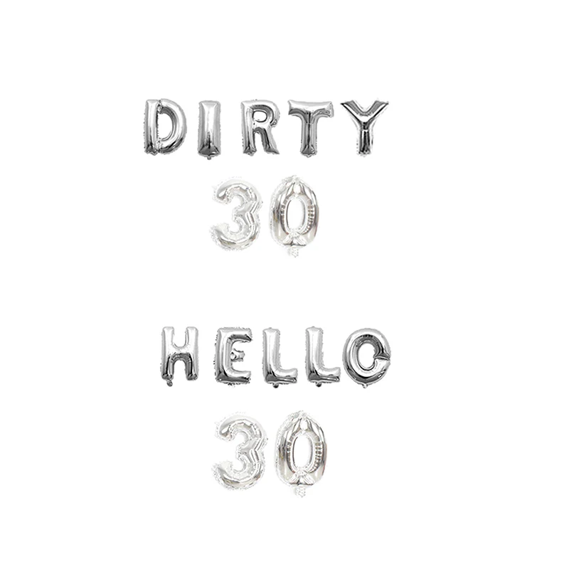 Rose Gold DIRTY 30 HELLO 30Thirty 30th Birthday Party Decoration Happy Birthday Balloon Event Party Supplies Globos