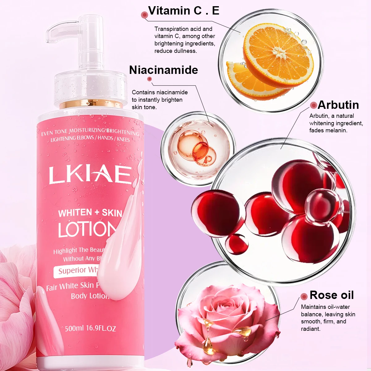 AILKE-Solution de soin blanchissante pour une peau brillante et saine, améliore l\'éclat et soigne le teint de la peau