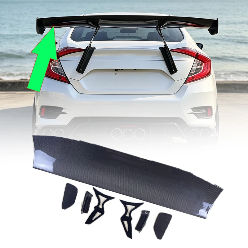 Rear Trunk Spoiler Wing Rocket Bunny Style For Honda Civic 10th Gen Sedan 2016‑2020 Automobile Exterior Body Kit Car Tuning Exte