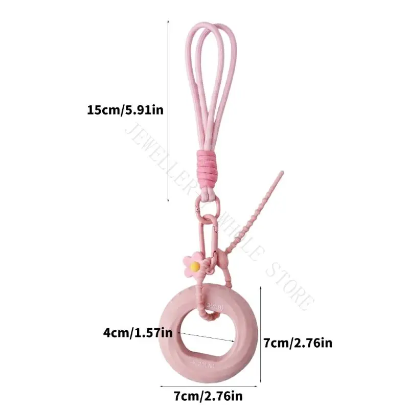 R7UF Hand Exercise Grip Ring Keychain for Travel and Desk Breaks, Portable Silicone Ring with Clip and Carry Lanyard