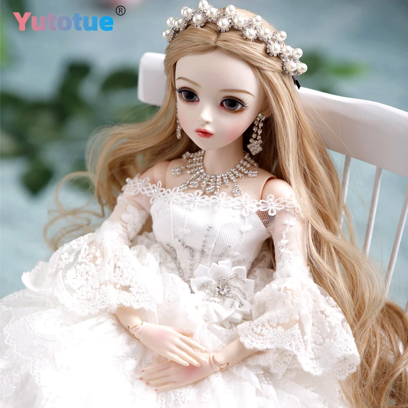 

YUTOTUE 60cm Height Girl Doll Toy 1/3 BJD Doll with Wedding Dress Changeable Eyes Wigs Handpainted Face Makeup