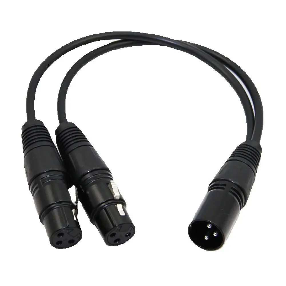 XLR Male to Female Connector One to Two 3Pin 30cm  Splitter Cable Converter for Stage Light Moving Head DJ Party Lights