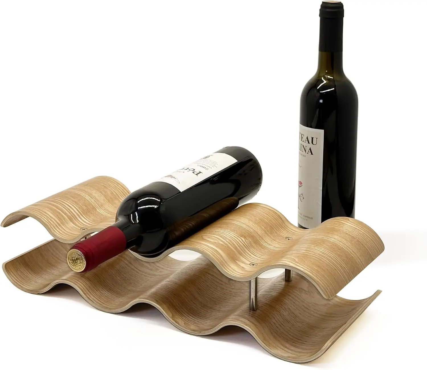 

Двухуровневая деревянная подставка для вина в шкаф, вмещает 7 бутылок, отдельно стоящая полка для хранения для домашнего бара